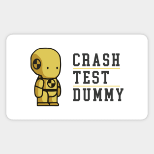 Crash Test Dummy Baby Yellow Safety Testman with Black Dark Text and Yellow Line Separated Magnet